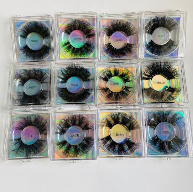 Reusable Handmade mink fake lashes thick long 25mm false eyelashes super soft & vivid eyelashes extensions 12 models DHL Free-image-566431528
