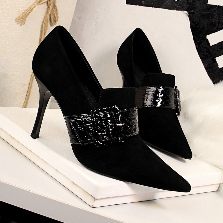 

Hot Sale Shoes Woman High Heels Pumps 9.5cm Tacones Pointed Toe Stilettos Talon Femme Sexy Ladies Wedding Shoes Black Heels Big Size