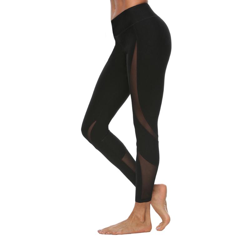 

Summer Woman' Mesh Yoga Pants Gym Workout Sport Running Yoga Leggings Fitness Sexy Tights Trousers For Women Pants, Black