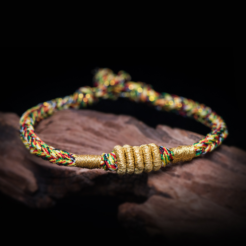 

Five-colored ropes Tibet Hand knitted Hand chain bracelet bless and protect Amulet exorcise evil spirits Men and women styles