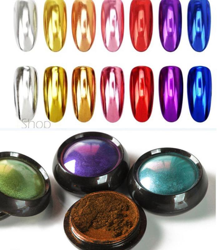 

0.5g Powder Metallic Chrome Powder Metallic Chrome in Mirror Silver, 19 Colors 1pc Nail Art Pigment,KUY-24