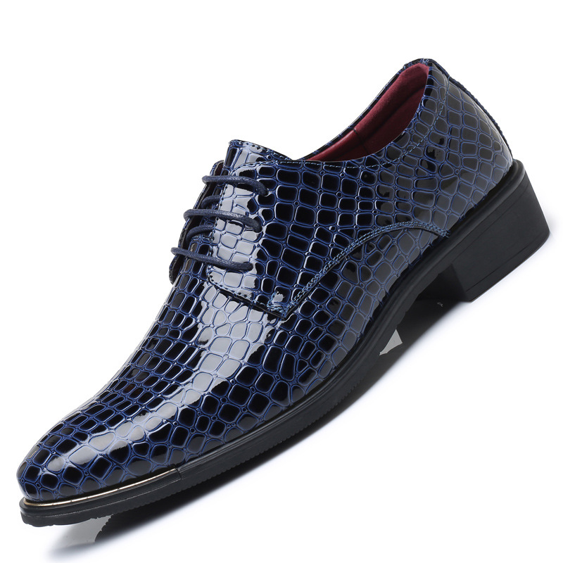 

Men Personality Crocodile Pattern Leather Shoes Luxury Men Casual Shoes Formal Business Wedding Party Dress Size 38-48, Red