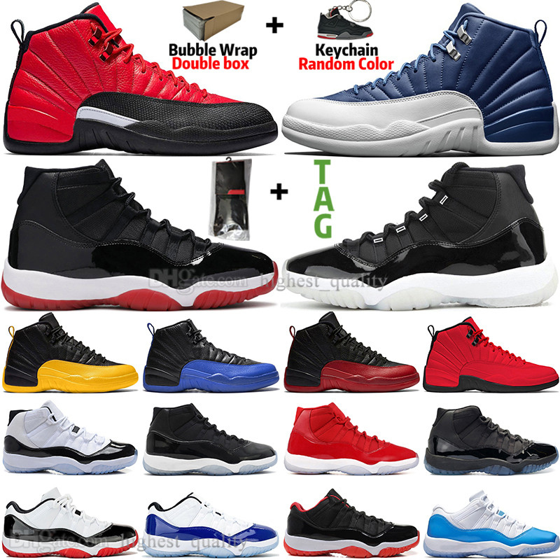 

New 11 11s 25th Anniversary Bred Concord 45 Space Jam Mens Basketball Shoes 12 12s Indigo Game Royal Reverse Flu Game Men Sneakers Trainers, #13