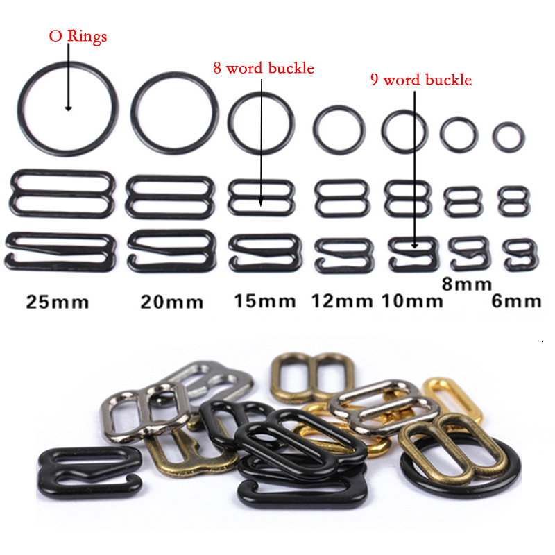 

20pcs 6mm~25mm Metal/Plastic Bra Strap Adjustment Buckles Underwear sliders Rings Clips For Lingerie Adjustment DIY Accessories