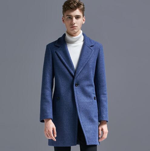 

6XL Hot ! 2020 New Men clothing Fashion slim wool coat overcoat single-breasted Autumn and winter plus size woolen outerwear, Camel