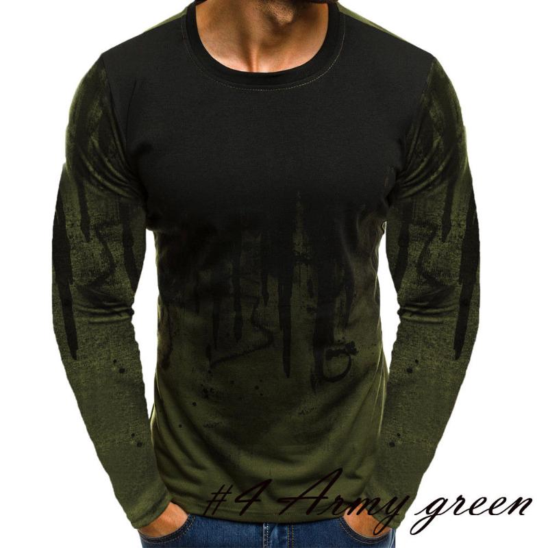 

Men's Slim Fit O Neck Long Sleeve Muscle Tee Multicolor Casual t-shirt men homme, Gray