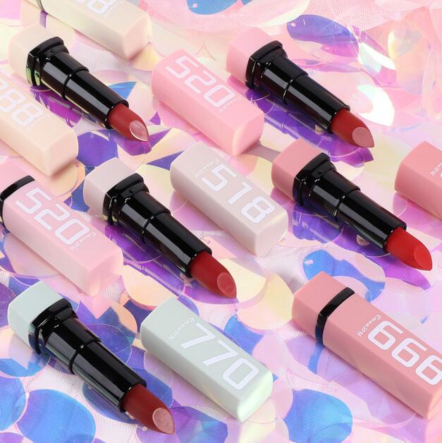 

2020good quality CmaaDu Cosmetics Lip Makeup Diamond Matte Lipstick Long Lasting Glitter Shimmer Lip Sticks 5 Colors, Mixed color
