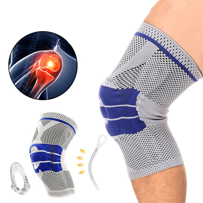 

Nylon Single Fitness Running Cycling Knee Support Braces Elastic Nylon Sports Compression Knee Pad Sleeve (Gray, Light grey