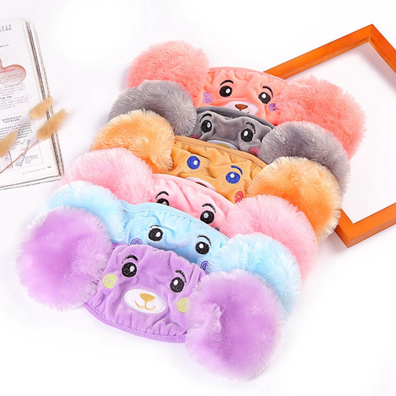 

2020 Winter Plush New Children Cartoon Ear Protectors Cotton Bear Student Warm Earmuffs Warm Mouth Unisex Ear Cover