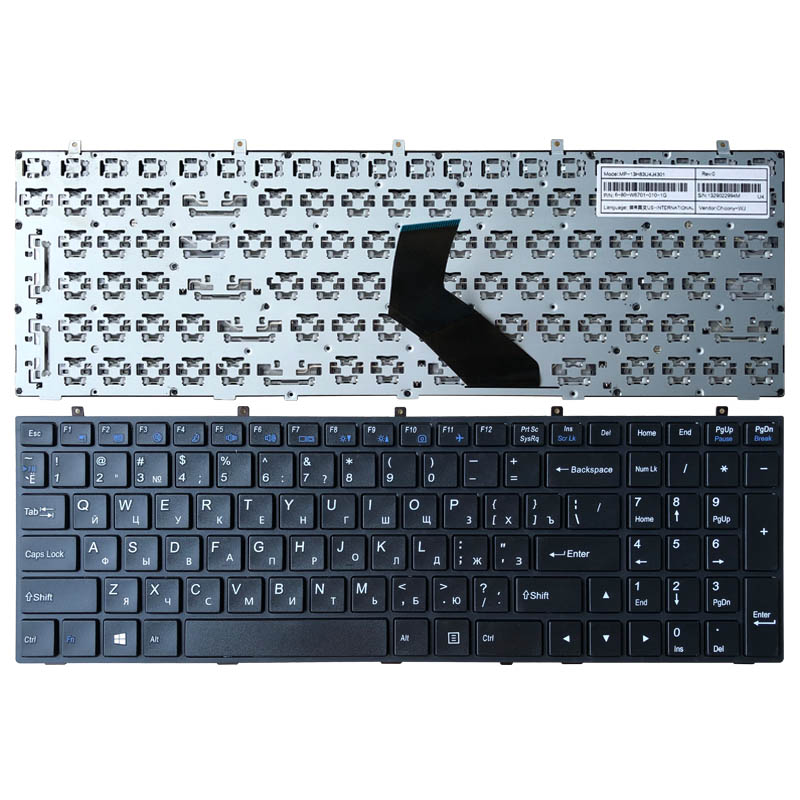 

Russian laptop Keyboard for DNS Clevo W650SF W650RC W650RB 0170724 0170726 0801006 MP-13H86SUJ4303 Black