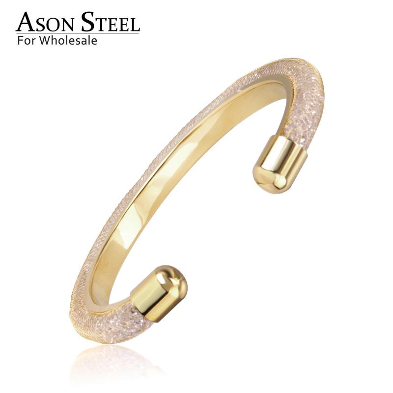 

Asonsteel Femme Bracelets Bangle Gold 316L Stainless Steel Curb Cuban Bangles Bracelet Set for Women Girls Jewelry