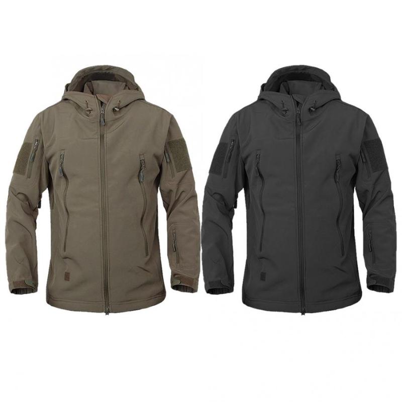 

Waterproof Rainproof Outdoor Jacket Hiking JacketsOutdoor Camouflage Coat Warm Camouflage Coat With Tactics Hook Loop Camping, Black