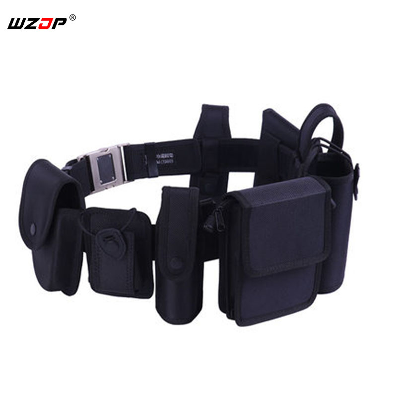 

WZJP Outdoor Multi-function Security Tactical Waist Support Hunting Training Belts Holster Duty Utility Belt Set, Black