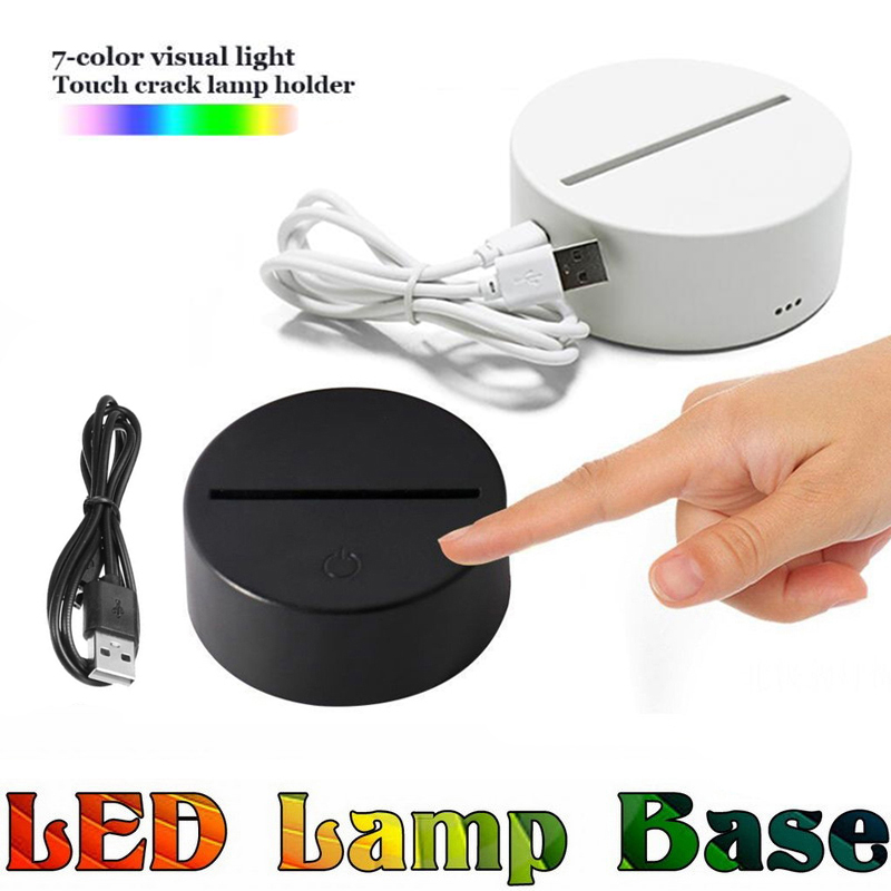

3D led lights 7 Color Touch Switch LED Lamp Base for 3D Illusion Lamp 4mm Acrylic Light Panel 2A Battery or USB