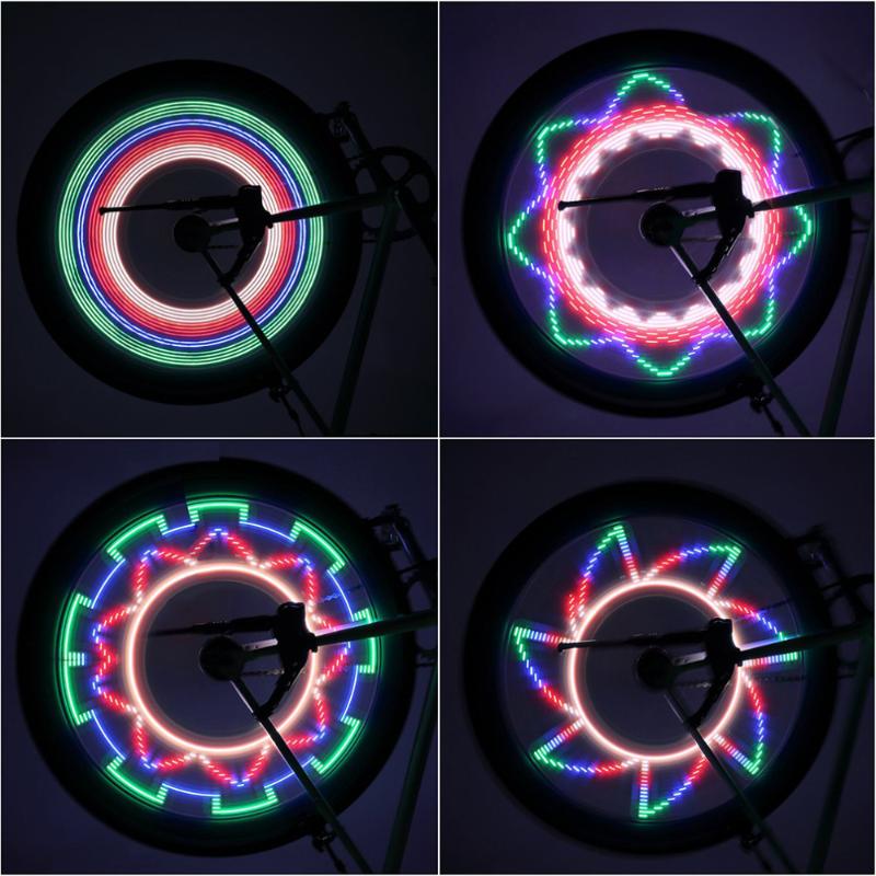 

Cool 2 Side 32 LED 32 Mode Night Waterproof Wheel Signal Lamp Reflective Rim Rainbow Tire Bikes Bicycle Fixed Spoke Warn Light