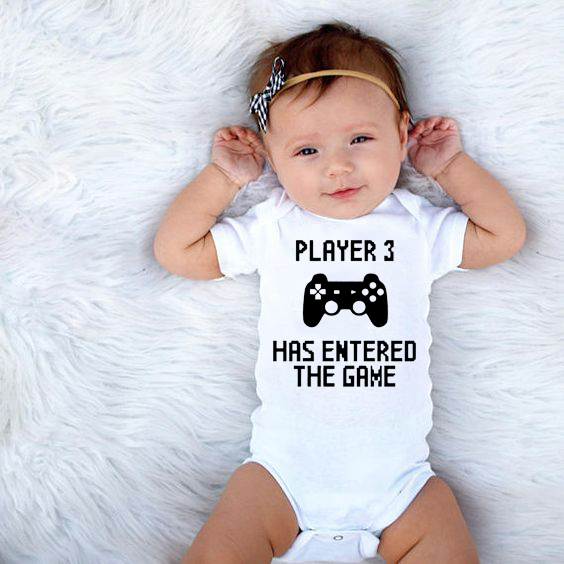 

Baby Newborn Boys Girls Bodysuits Player 3 Has Entered The Game Summer Infant Toddler Jumpsuits Onesie Outwear 0-24Months, Null-srpwh-