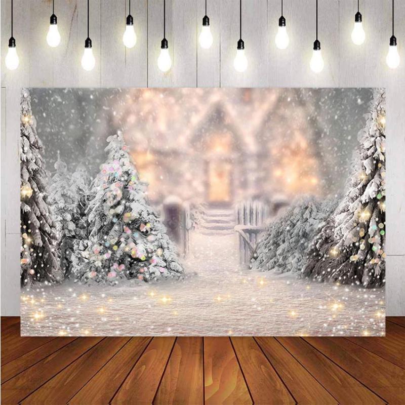 

Photography Background Winter Snowflake Christmas Tree Flash Decoration Christmas Backdrops for Photo Studio Backdrop Photocall