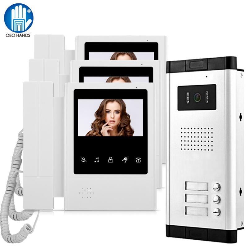 

OBO Hands 4.3 inch Video Doorbell System Intercom Door Phone Monitor with Night Vision Camera for Multi Apartments 2/3/4/5/6/8
