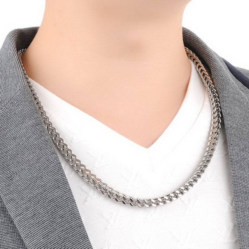 

Tisnium Gold Silver Color Cuban Chain Necklace Link Men Choker Stainless Steel Necklaces Male Female Accessories Gift Jewelry6mm