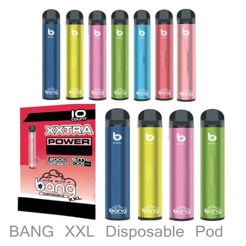 

Disposable Device 6ml BANG Pod Vape 2000 Prefilled 800mAh Stick Pen XXL Draw Auto Puff Fog System Gcmsm
