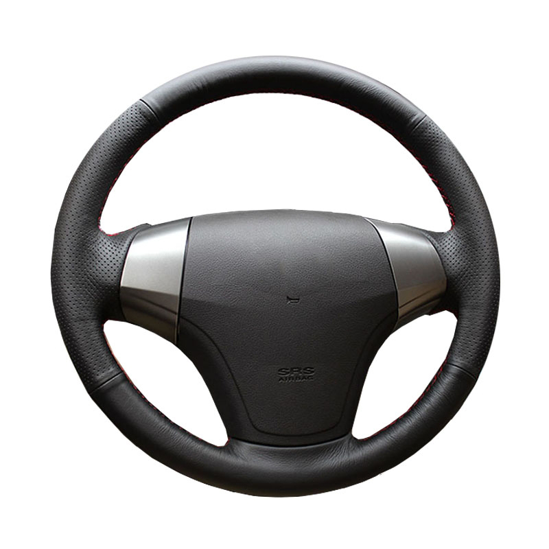 DIY Genuine Leather Car Steering Wheel Cover For Hyundai Elantra 2008-2010 / Protect Steering-wheel-image-570857209