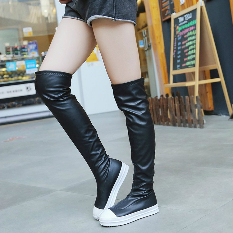 

2020 New Shoes Winter Casual Women Boots Black Over the Knee Sexy Female Autumn lady Thigh High -46, Black single