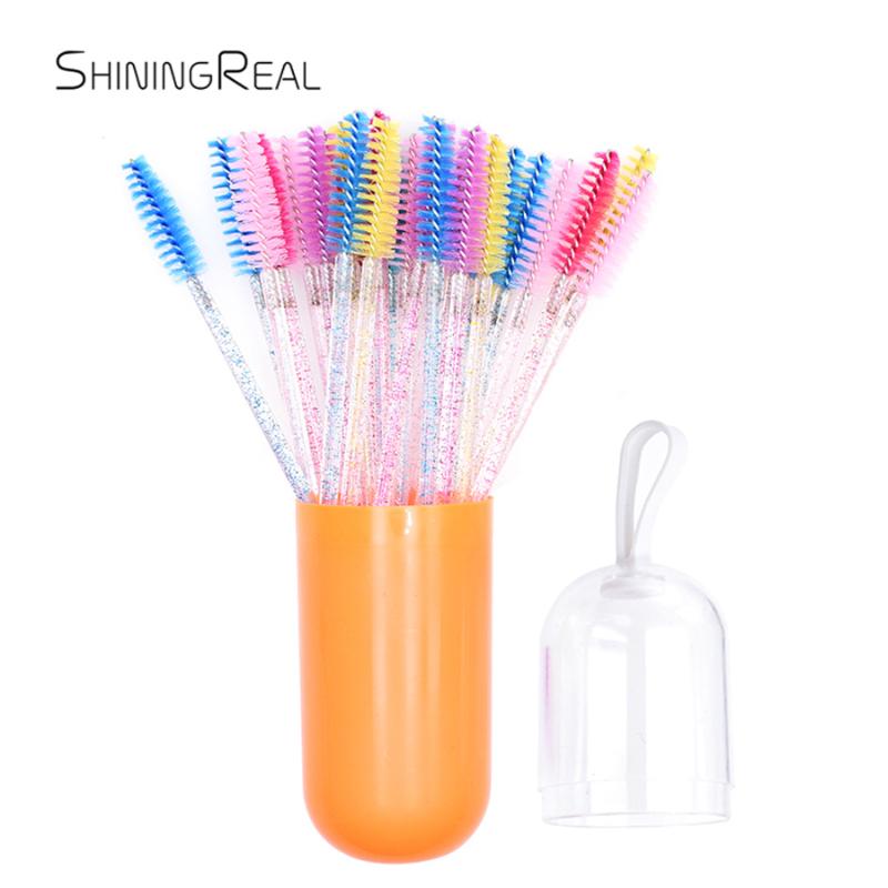 

30Pcs Disposable Crystal Eyelash Brush Container Mascara Stick Applicator Grafting Eyelashes Beauty Makeup Tool Anti-dust