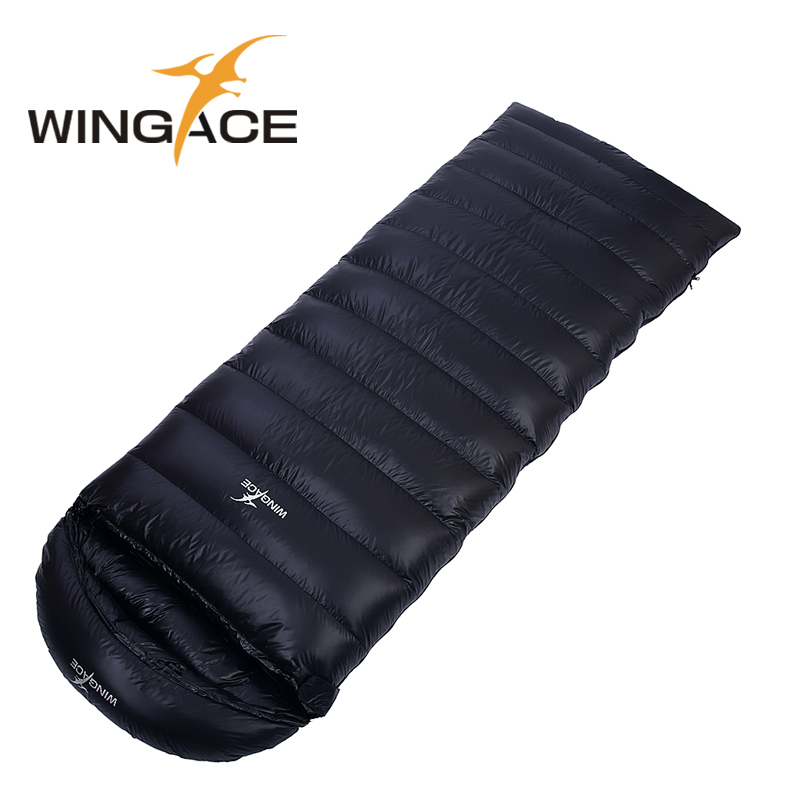 

WINGACE Envelope Sleeping Bag Down Quilt Camping Fill 2000G 3000G 4000G Duck Down Winter Sleeping Bags Adult Travel