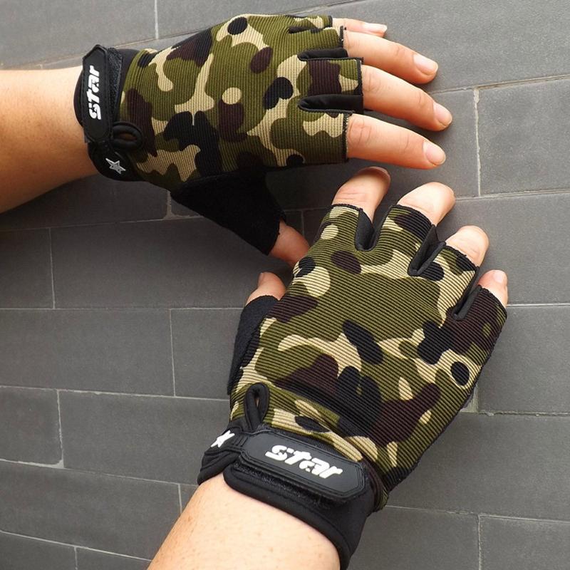 

Men Antiskid Cycling Bike Gym Fitness Sports Half Finger Gloves Weight Lifting Sports Gloves 7.6
