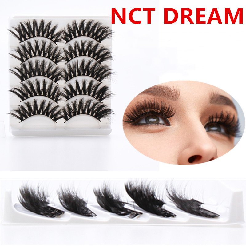 

5 Pairs Natural Thick Eye Lashes 3D Mink Soft Long Lasting Wispy False Eyelashes Extension Makeup
