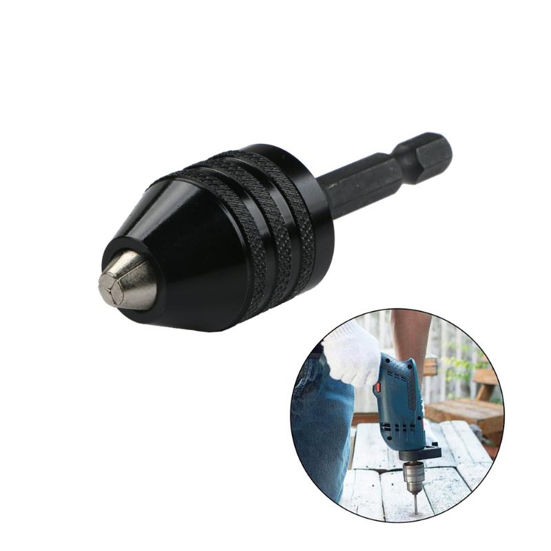 

1/4 Inch Hex Shank Keyless Drill Chuck for Impact Driver Quick Change Adapter Converter Twist Drill Adaptor Black 0.3-3.6mm