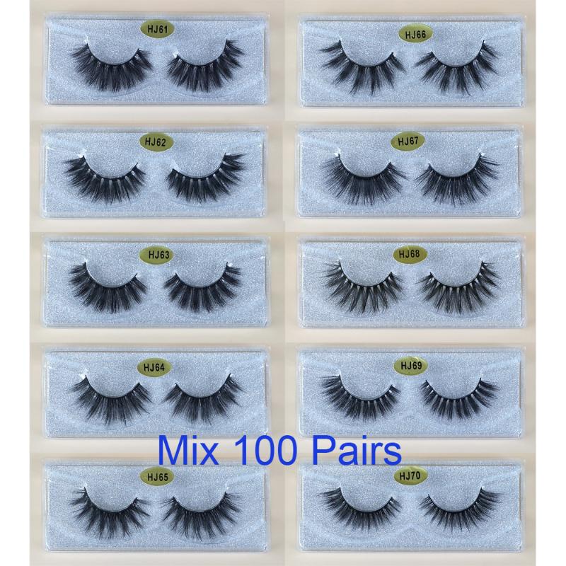 

Wholesale Eyelashes 20/30/50/100 Pairs 3d Mink Lashes Bulk Natural Mink Eyelashes Wholesale False Makeup False Lashes