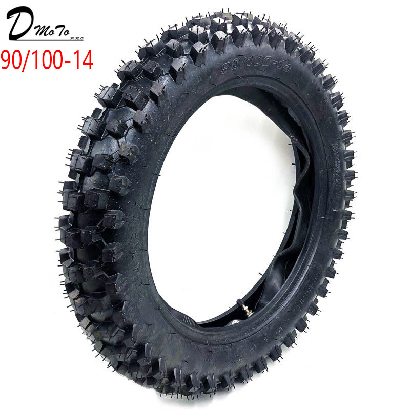 

Off Road Tire 90/100-14 with Inner Tube 90/100-14 for Dirt Pit Bike Motocross Off Road Motorcycle 14 inch Rear Wheel