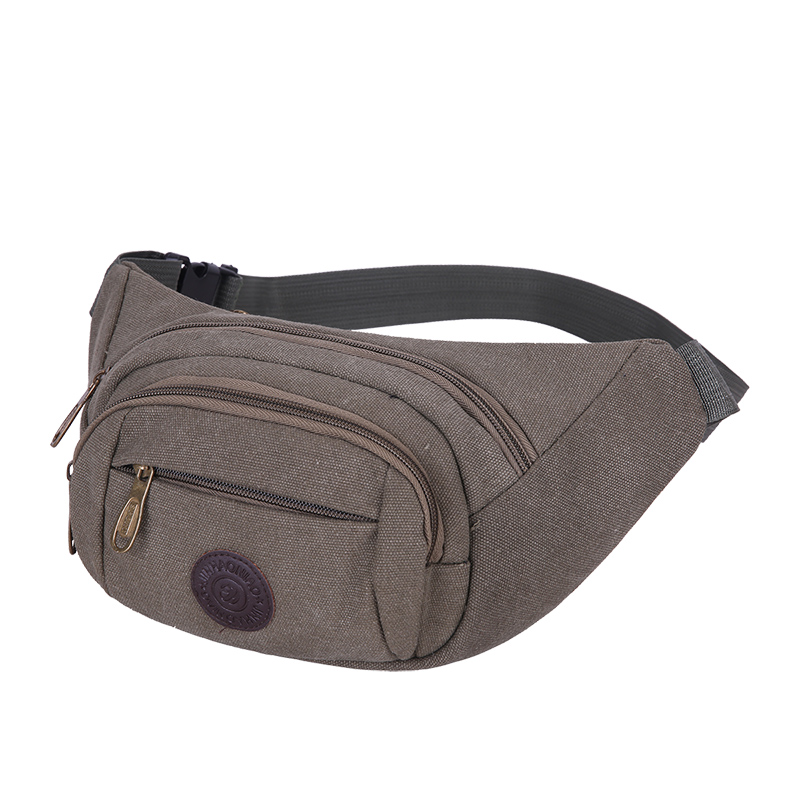 

New Fashion Waist Packs For Men Casual Nylon Multi-function Women Large Capacity Travel Riding Mobile Phone Bags, Brown