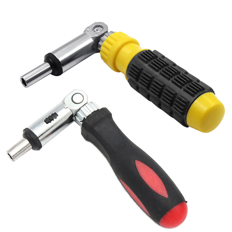 

URANN 1PCS 1/4 Inch 6.35mm Hex 180 Degree Rotating Ratchet Screwdriver Set Ratchet Wrench 6.35mm Screwdriver Tool