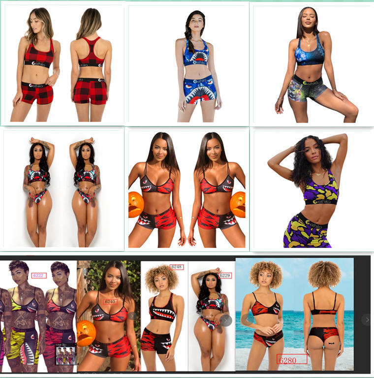 plus size women clothing ethika women sets ethika boxers Mid Waist Ladies Bikinis Womens Bathing Suits new Bra + Shorts G68N SKHQ-image-576476444