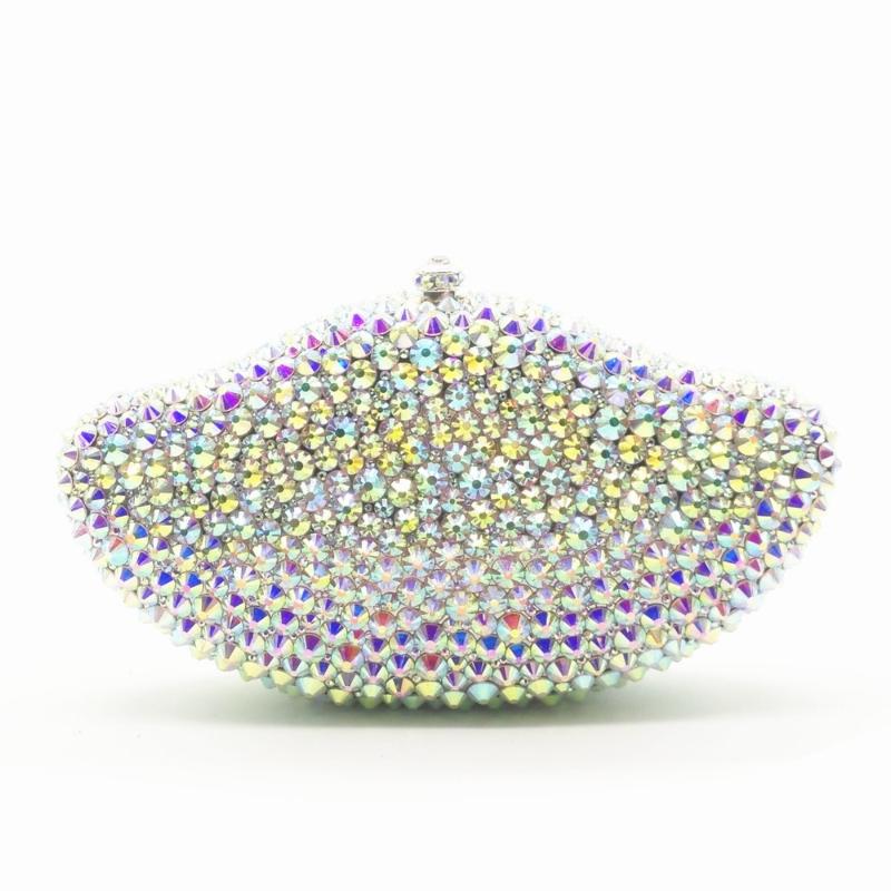 

lady party Sparkling AB crystal Women Clutch purse Evening Bags Bridal Diamond Clutch Purse Wedding Party Handbag, Color same as pictur