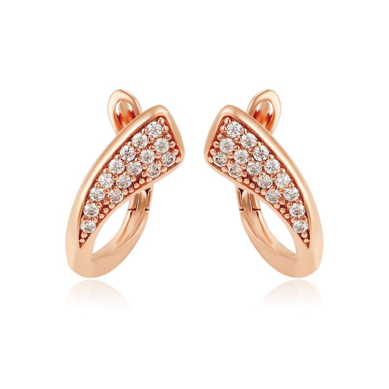 

MxGxFam New Arrivals Rose Gold Color 585 Hoop Earrings For Women + Zircon Fashion Jewelry