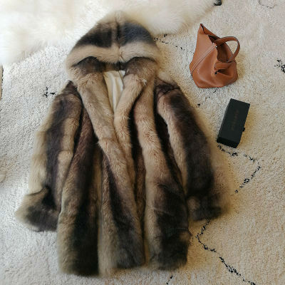 

2020 New Style High-end Fashion Women Faux Fur Coat S105, Brown