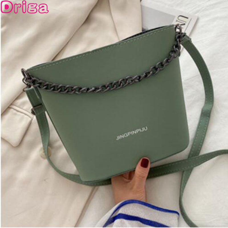 

Driga 2 Pcs Rarge Women Bags Bucket Bag Solid Color Chain Bags Composite Bag Fashion Shoulder Ladies Messenger Totes, Black