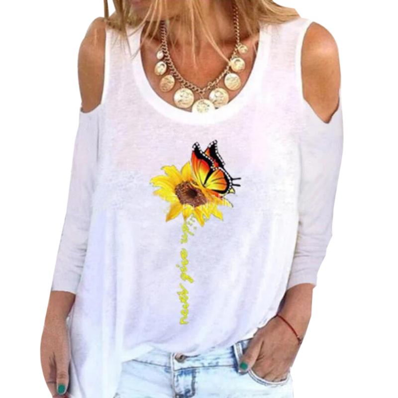 

Sexy Off Shoulder Dragonfly Letter Print Blouse Shirts Lady Casual O-Neck Long Sleeves Tops 2020 Fashion Women Blusas Streetwear