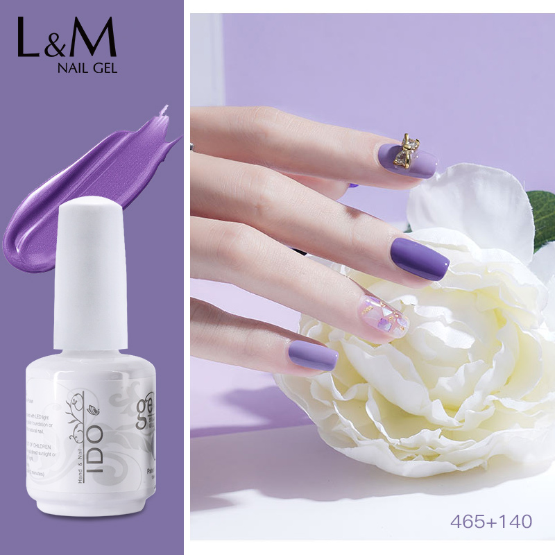 

24 Pcs set New Style IDO Gelpolish Lot 15ml Soak Off UV Gel Polish Purple Series Pure Color LED UV Nail Art Gel High technology, Remark 24 pcs