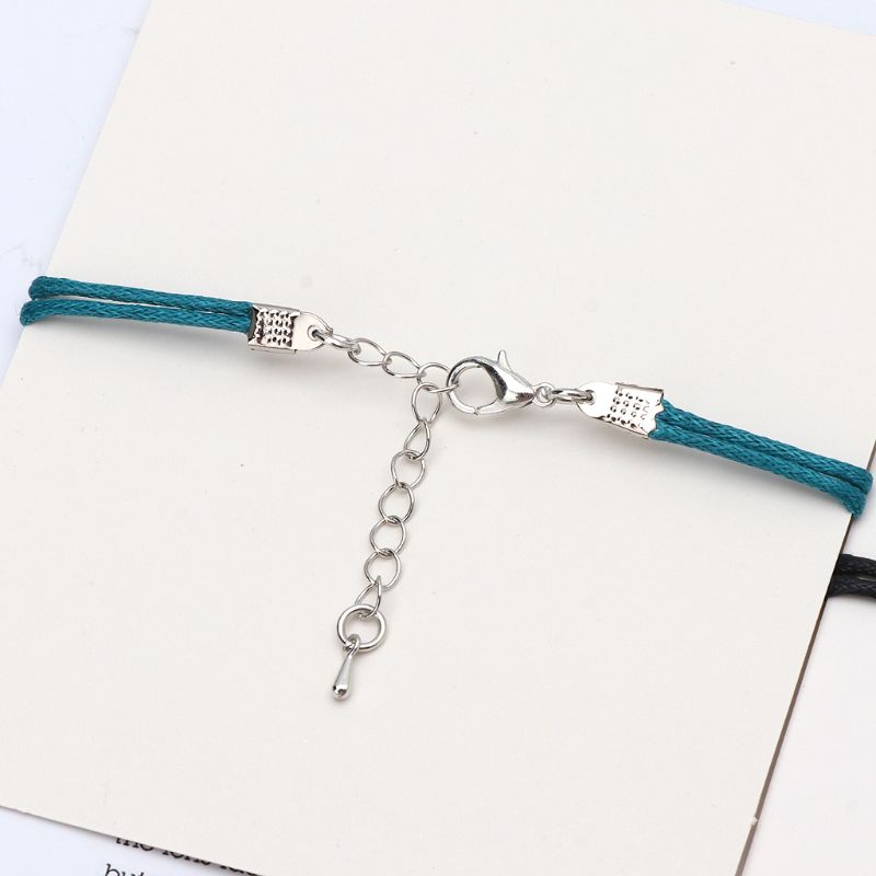 

Handmade Friendship Infinity Love Pet Print Wax Rope Bracelet with Wish Card
