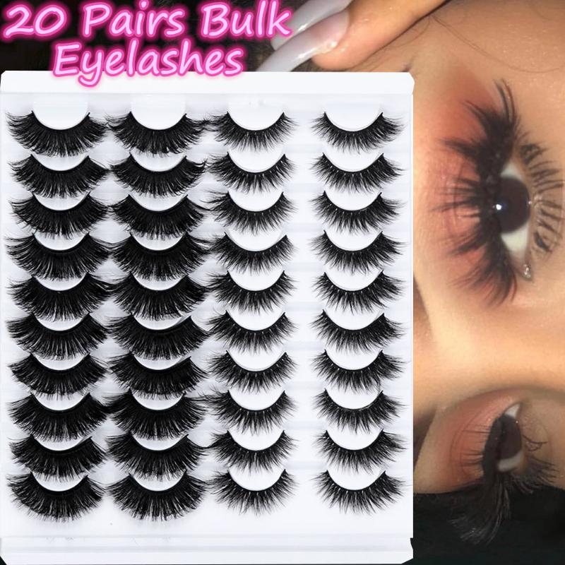 

20 Pairs 3D Faux Mink False Eyelashes Mixed Style Natural Cross Wispies Fluffy Lash Reusable Handmade Eye Lashes Beauty Makeup