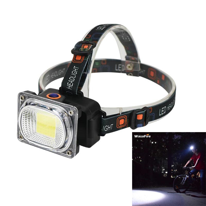 

Wasafire COB Led Headlight Rechargeable Head Lamp Torch Waterproof 3 Modes Headlamp with 18650 Battery for Hunting Fishing