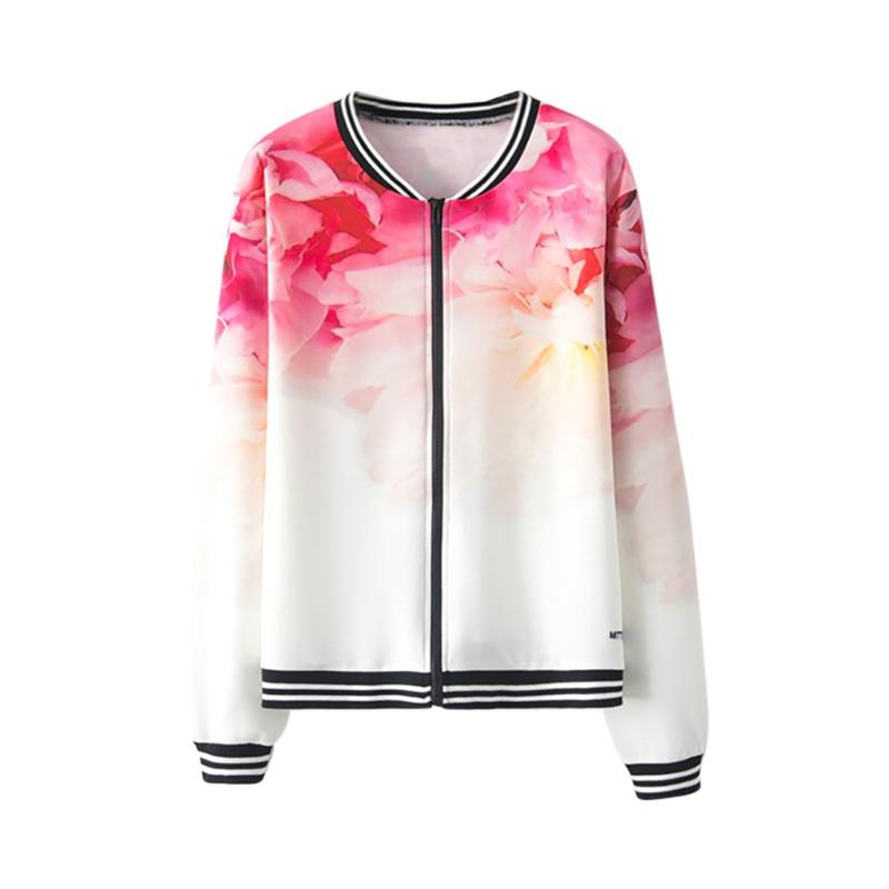 

New Design Fashion Spring Women Long Sleeve O-Neck Tie Dye Print Zipper Coat Casual Sport Coat Valentine' Day Gift For Women