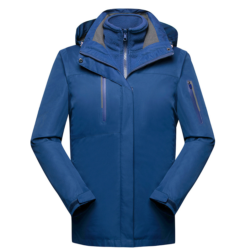 

Couple Models Fleece Liner Soft Shell Jackets Winter Mens Outdoor Windproof Waterproof Jacket Two-piece Solid Color Windbreaker, Black women