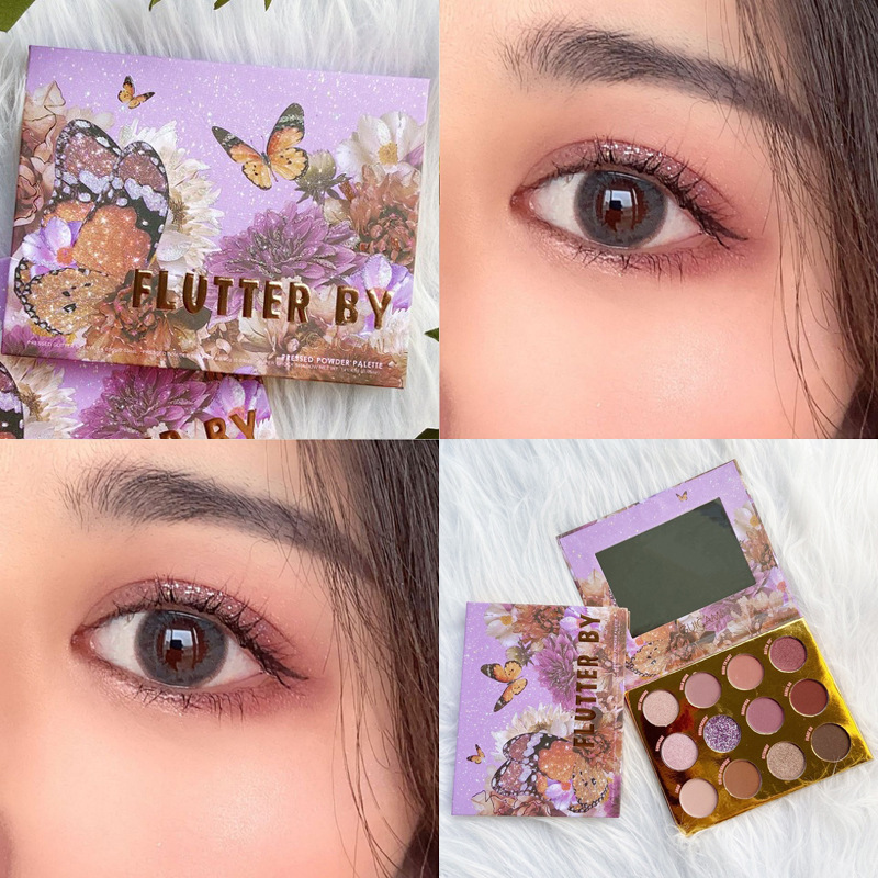 

12 Colors New Cute Glitter Eyeshadow Pallete Shimmer Waterproof Diamond Shadows Palette Eye Make Up Eye Shadow, 01
