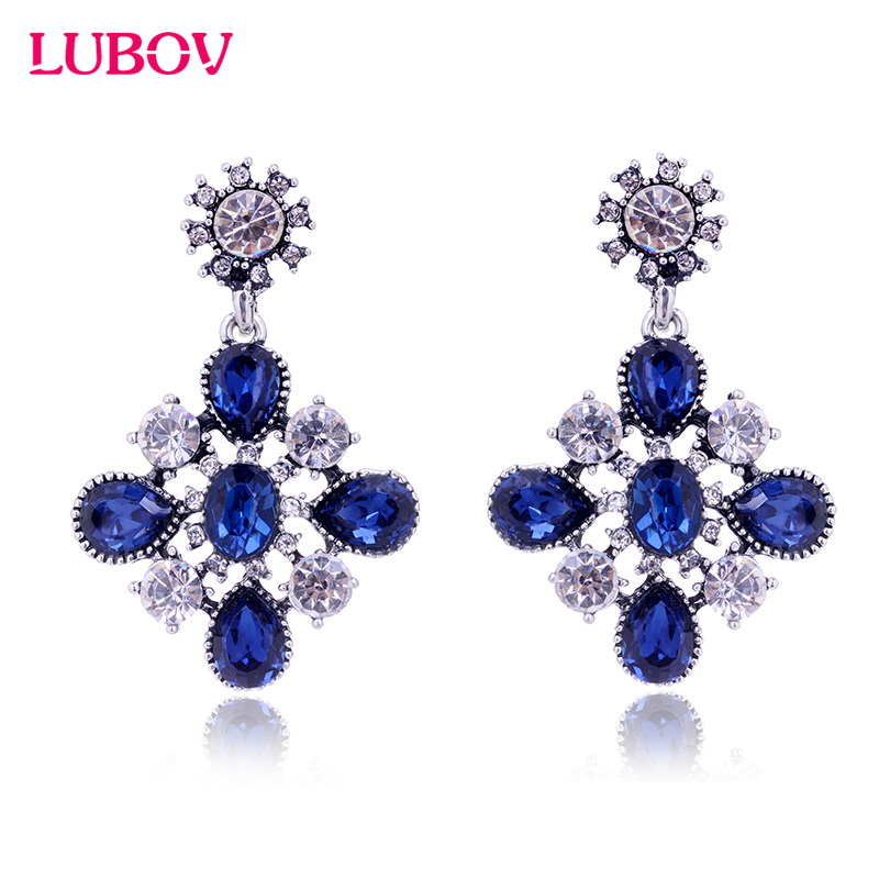 

5 Colors Opal Stone Drop Earrings Women Elegant Crystal Dangle Earrings Trendy Christmas Gift Jewelry