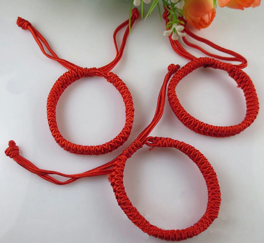 

Girls bracelet 100 PCS Good Lucky China Red Rope Beads National Style Kabbalah String Braided Friendship Adjustable Bracelets Party Gift